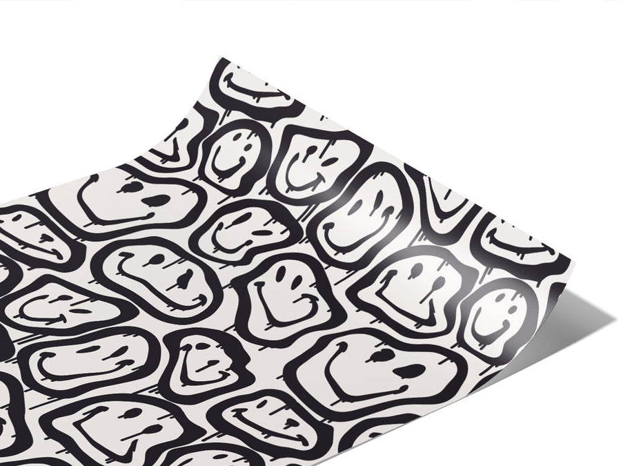 Monochrome Smiles Graffiti Vinyl Wraps~Rwraps Series 914 Digitally Printed Vinyl Wrap~1