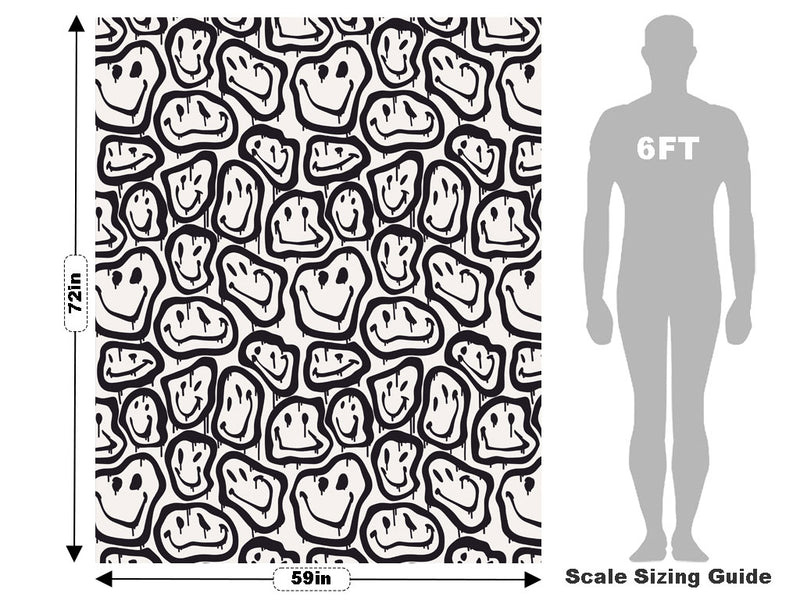 Monochrome Smiles Graffiti Vehicle Wrap Scale~Rwraps Series 914 Monochrome Smiles Graffiti Measurements~2