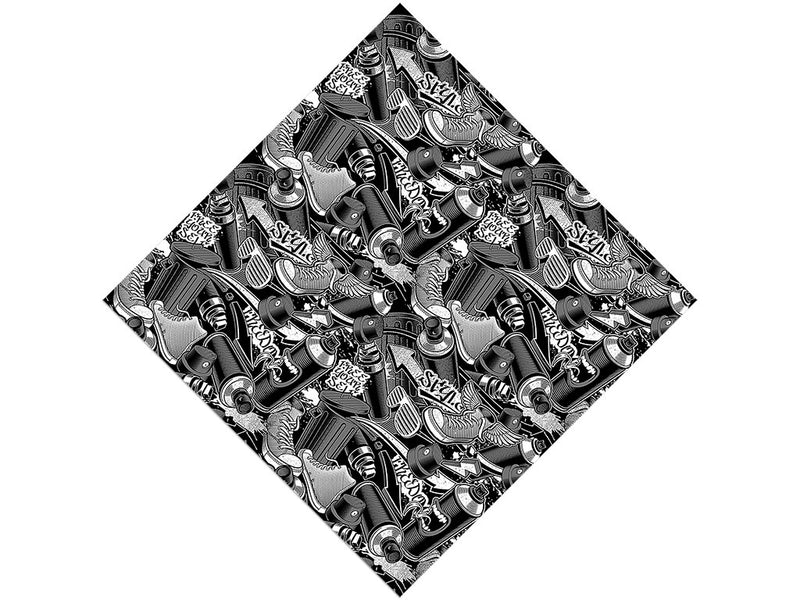 Monochrome Tag Graffiti Vinyl Wrap Pattern