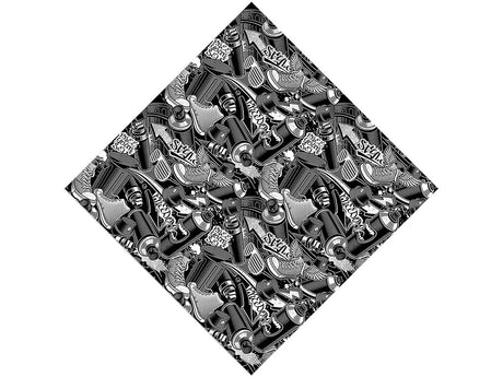 Monochrome Tag Graffiti Vinyl Wrap Pattern