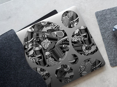 monochrome tag graffiti DIY Laptop Stickers
