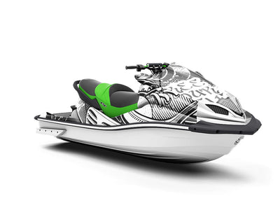 Monochrome Tag Graffiti Jet Ski Vinyl Customized Wrap