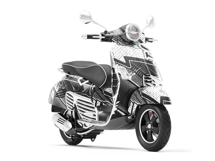 Monochrome Tag Graffiti Vespa Scooter Wrap Film