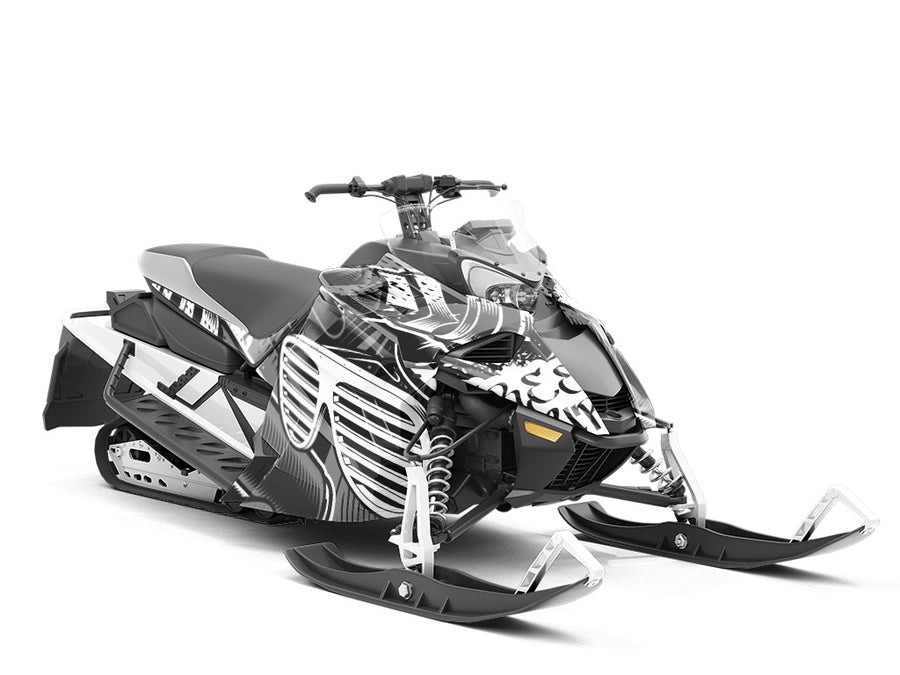 Monochrome Tag Graffiti Custom Wrapped Snowmobile