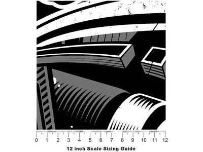 Monochrome Tag Graffiti Vinyl Film Pattern Size 12 inch Scale~Rwraps Monochrome Tag Graffiti Sizing Chart~2