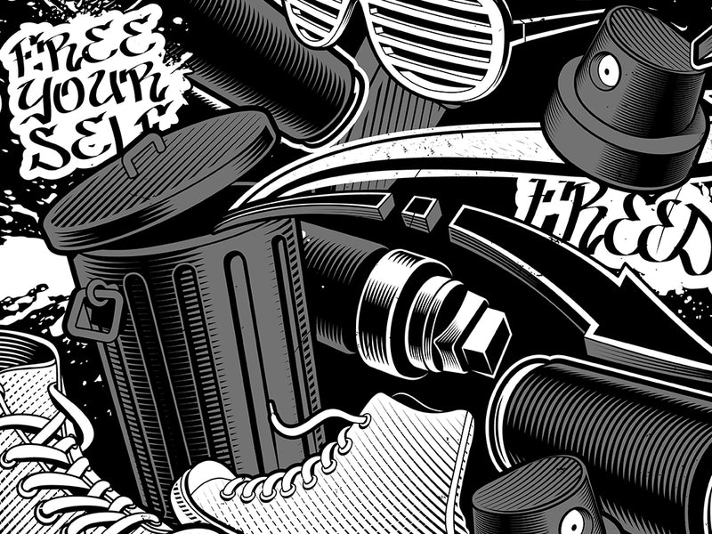 Monochrome Tag Graffiti Vinyl Wrap Pattern~Rwraps Series 914 Digitally Printed Vinyl Wrap~0