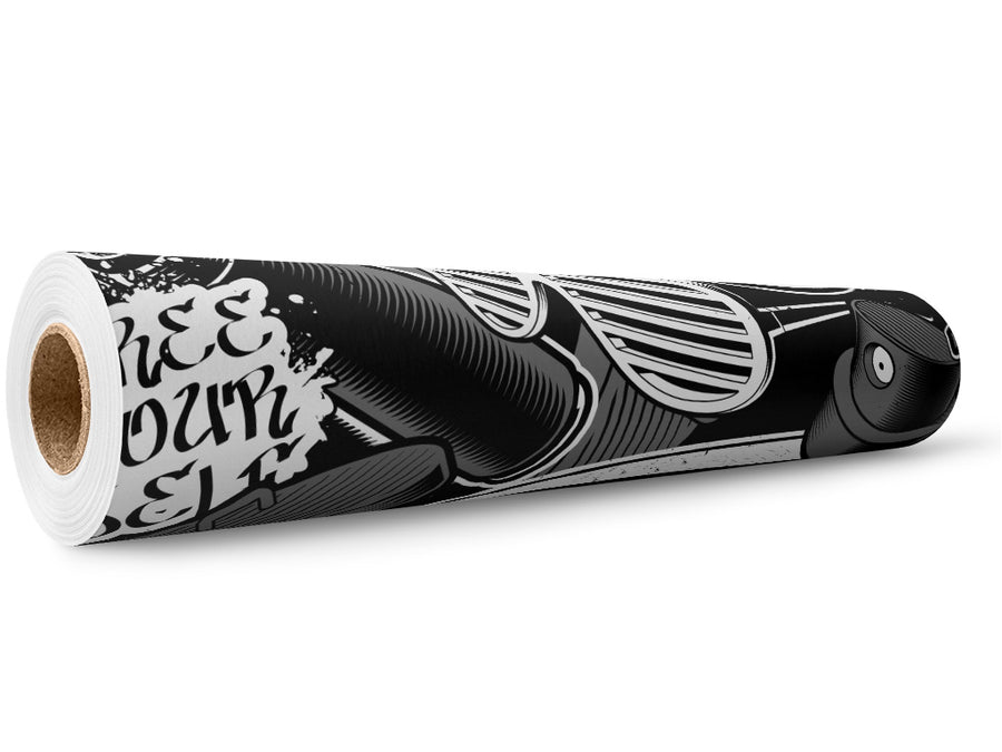 Monochrome Tag Graffiti Wrap Film Wholesale Roll~Rwraps Series 914 Digitally Printed Vinyl Roll~5