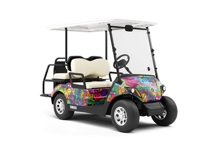 Monster Ball Graffiti Wrapped Golf Cart