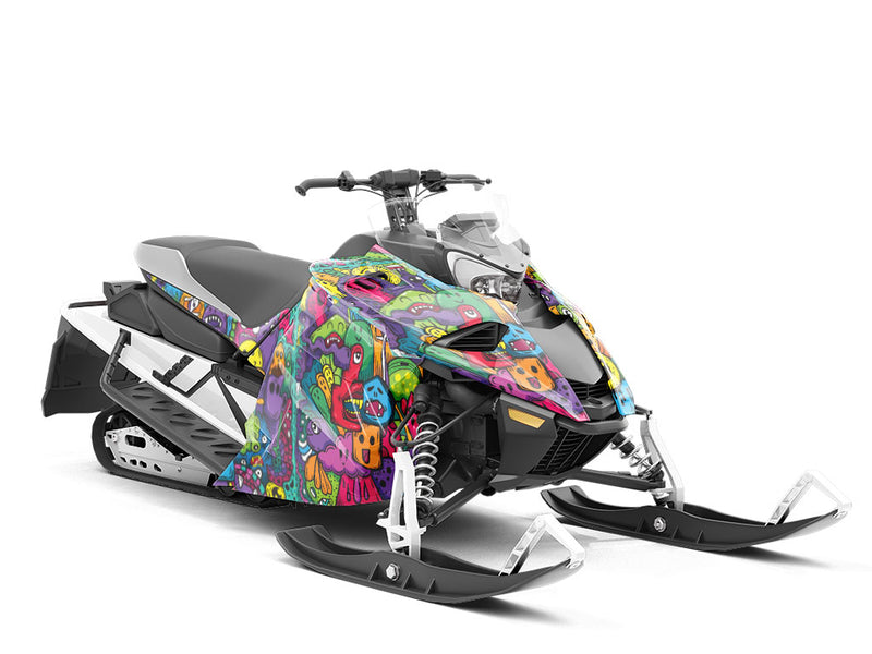 Monster Ball Graffiti Custom Wrapped Snowmobile