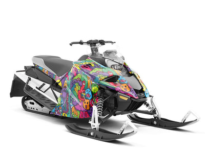 Monster Ball Graffiti Custom Wrapped Snowmobile