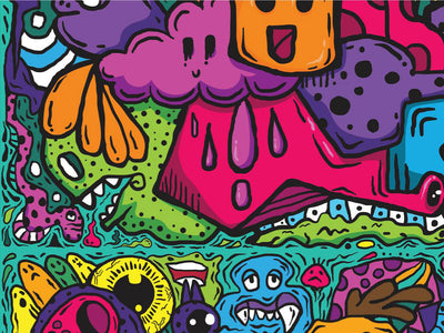 Monster Ball Graffiti Vinyl Wrap Pattern~Rwraps Series 914 Digitally Printed Vinyl Wrap~0