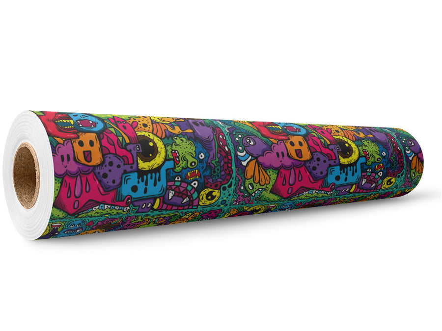 Monster Ball Graffiti Wrap Film Wholesale Roll~Rwraps Series 914 Digitally Printed Vinyl Roll~5