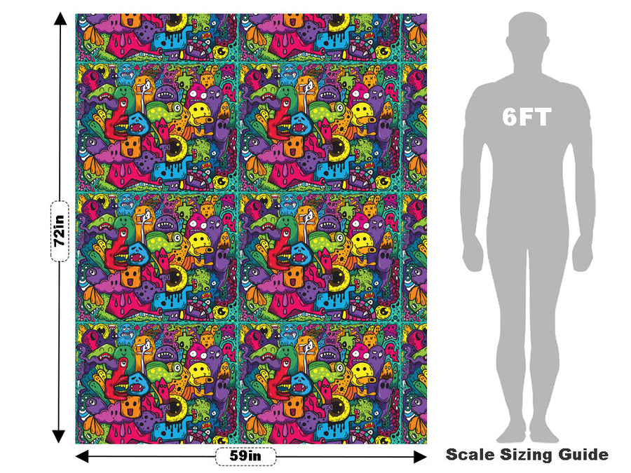 Monster Ball Graffiti Vehicle Wrap Scale~Rwraps Series 914 Monster Ball Graffiti Measurements~2