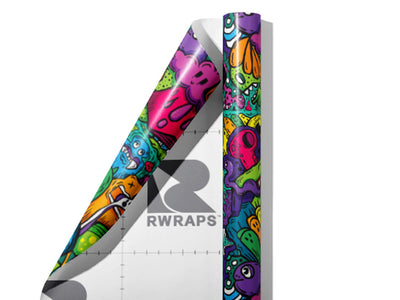 Monster Ball Graffiti Wrap Film Sheets~Rwraps Series 914 Monster Ball Graffiti Scrolled Sheet~4