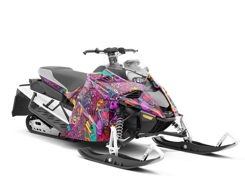 Monster Mash Graffiti Custom Wrapped Snowmobile