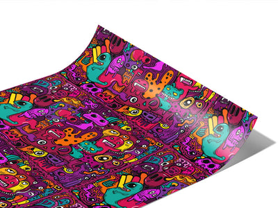 Monster Mash Graffiti Vinyl Wraps~Rwraps Series 914 Digitally Printed Vinyl Wrap~1