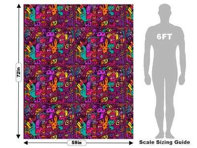 Monster Mash Graffiti Vehicle Wrap Scale~Rwraps Series 914 Monster Mash Graffiti Measurements~2