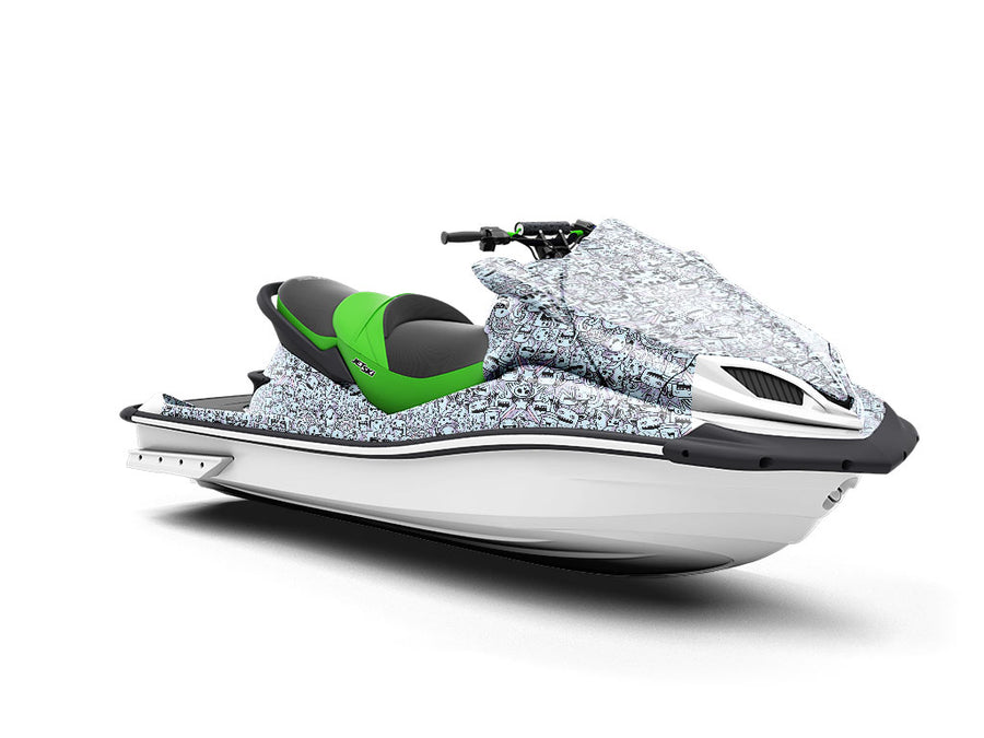Monster Mash Sticker Bomb Jet Ski Vinyl Customized Wrap