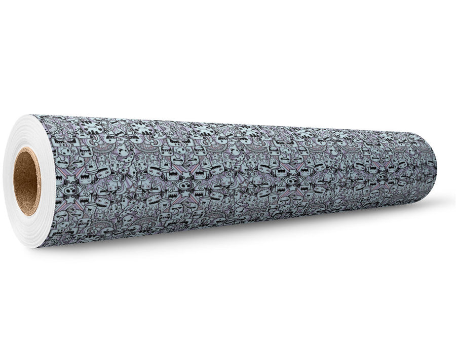 Monster Mash Sticker Bomb Wrap Film Wholesale Roll~Rwraps Series 914 Digitally Printed Vinyl Roll~5