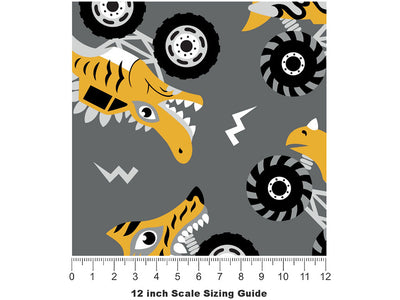 Monster Trucks Dinosaur Vinyl Film Pattern Size 12 inch Scale~Rwraps Monster Trucks Dinosaur Sizing Chart~2