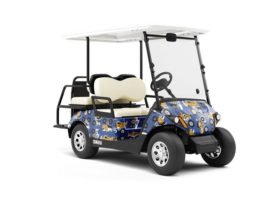 Monster Trucks Marine Life Wrapped Golf Cart