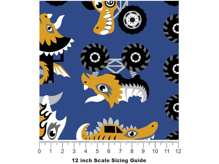 Monster Trucks Marine Life Vinyl Film Pattern Size 12 inch Scale~Rwraps Monster Trucks Marine Life Sizing Chart~2