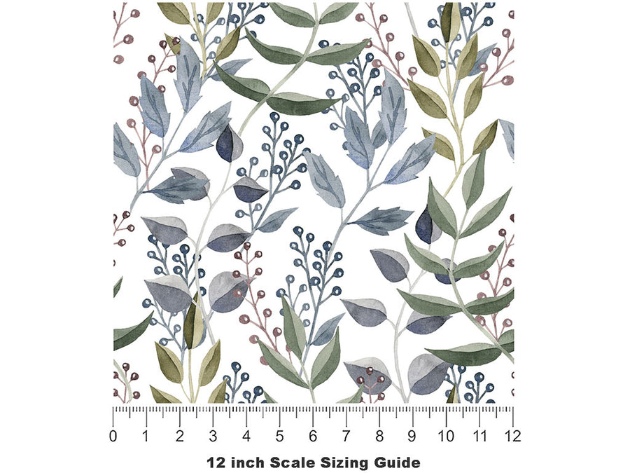 Morning Brush Floral Vinyl Film Pattern Size 12 inch Scale~Rwraps Morning Brush Floral Sizing Chart~2