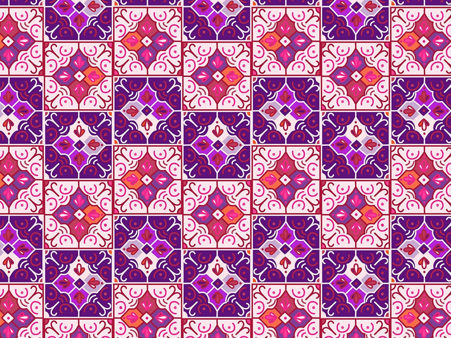 Morning Glory Tile Vinyl Wrap Pattern~Rwraps Series 914 Digitally Printed Vinyl Wrap~0