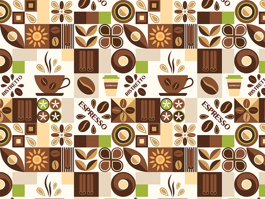 Morning Roast Mosaic Vinyl Wrap Pattern~Rwraps Series 914 Digitally Printed Vinyl Wrap~0