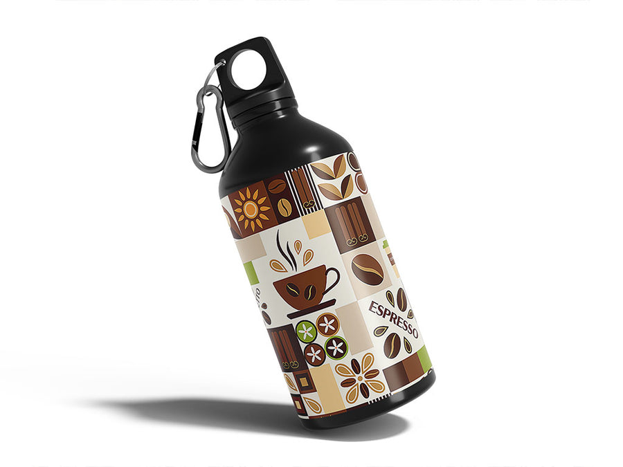 morning roast mosaic Water Bottle DIY Stickers