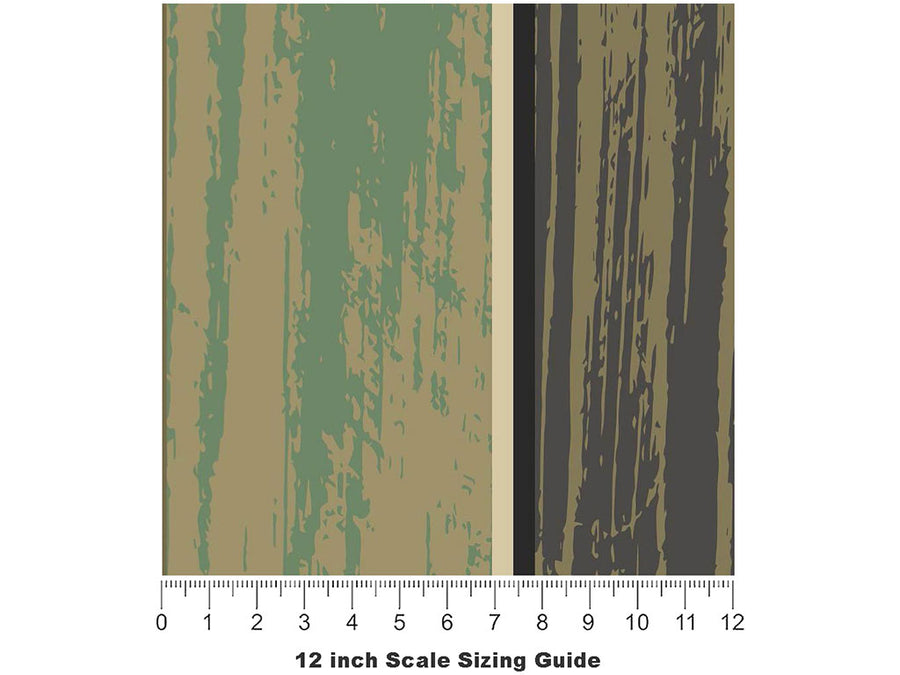 Moss Gradient Wood Plank Vinyl Film Pattern Size 12 inch Scale~Rwraps Moss Gradient Wood Plank Sizing Chart~3