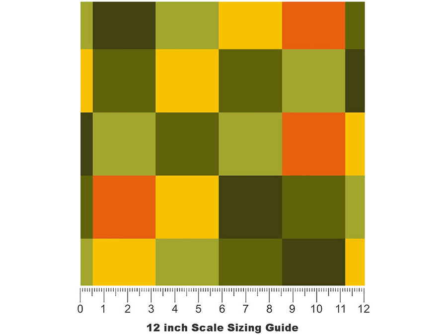 Mossy Abstractions Mosaic Vinyl Film Pattern Size 12 inch Scale~Rwraps Mossy Abstractions Mosaic Sizing Chart~2
