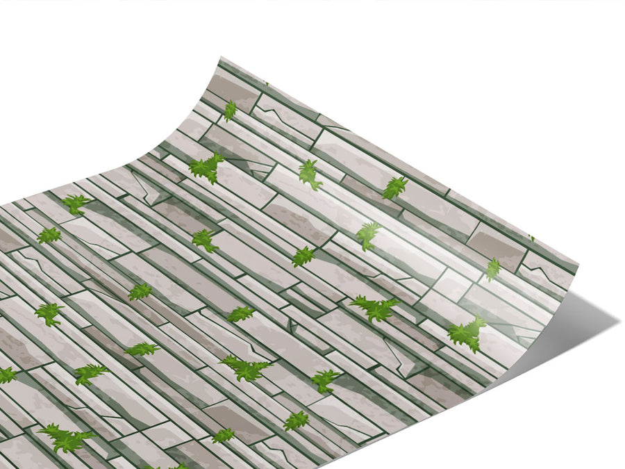 Mossy Grey Brick Vinyl Wraps~Rwraps Series 914 Digitally Printed Vinyl Wrap~1