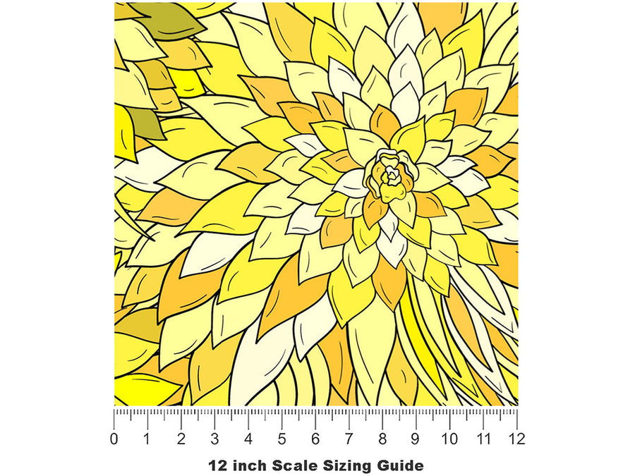 Mother Gaia Floral Vinyl Film Pattern Size 12 inch Scale~Rwraps Mother Gaia Floral Sizing Chart~2