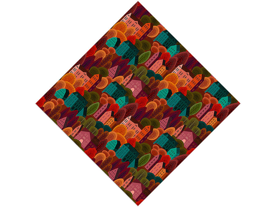 Mountain Town Cityscape Vinyl Wrap Pattern