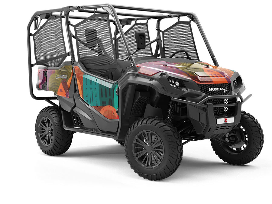 Mountain Town Cityscape Utility Vehicle Vinyl Wrap