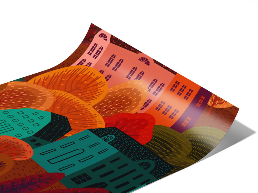 Mountain Town Cityscape Vinyl Wraps~Rwraps Series 914 Digitally Printed Vinyl Wrap~1