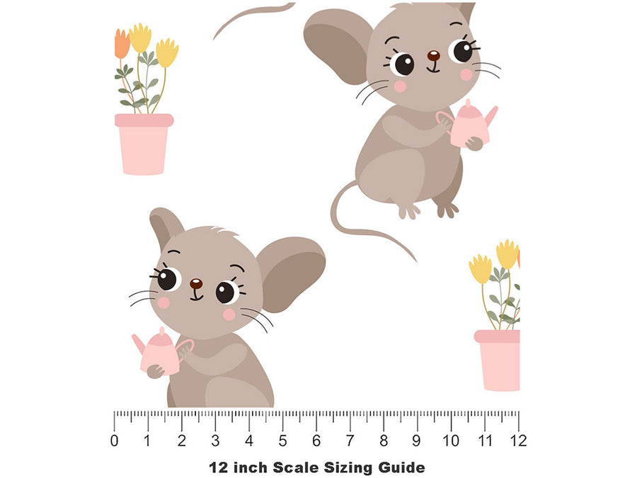 Mousy Garden Rodent Vinyl Film Pattern Size 12 inch Scale~Rwraps Mousy Garden Rodent Sizing Chart~2