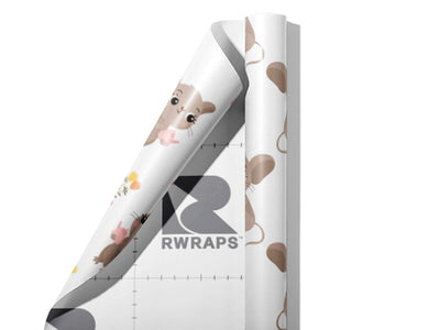 Mousy Garden Rodent Wrap Film Sheets~Rwraps Series 914 Mousy Garden Rodent Scrolled Sheet~3