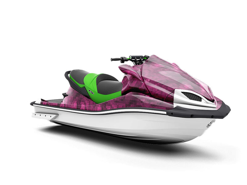 Mulberry Wine Pixel Jet Ski Vinyl Customized Wrap