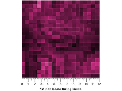 Mulberry Wine Pixel Vinyl Film Pattern Size 12 inch Scale~Rwraps Mulberry Wine Pixel Sizing Chart~2