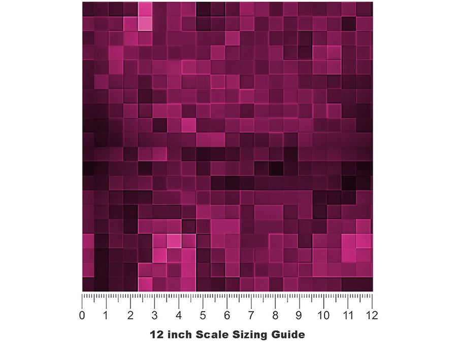 Mulberry Wine Pixel Vinyl Film Pattern Size 12 inch Scale~Rwraps Mulberry Wine Pixel Sizing Chart~2