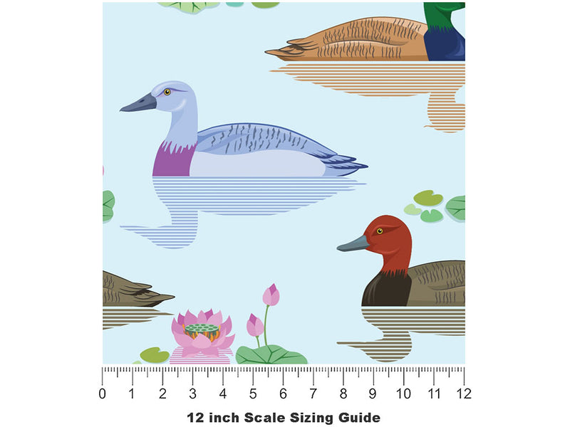 Mulling Mallards Birds Vinyl Film Pattern Size 12 inch Scale~Rwraps Mulling Mallards Birds Sizing Chart~2