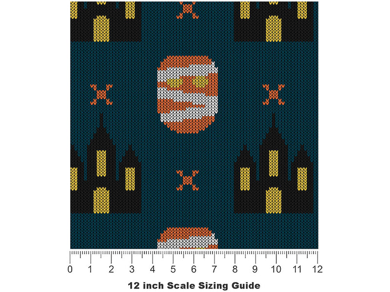 Mummy Knit Halloween Vinyl Film Pattern Size 12 inch Scale~Rwraps Mummy Knit Halloween Sizing Chart~2