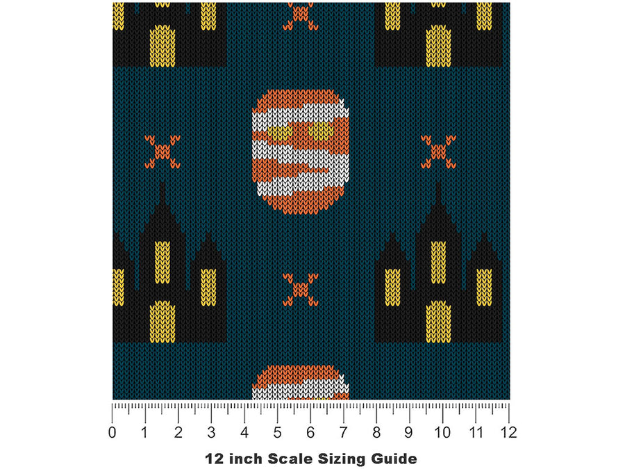 Mummy Knit Halloween Vinyl Film Pattern Size 12 inch Scale~Rwraps Mummy Knit Halloween Sizing Chart~2
