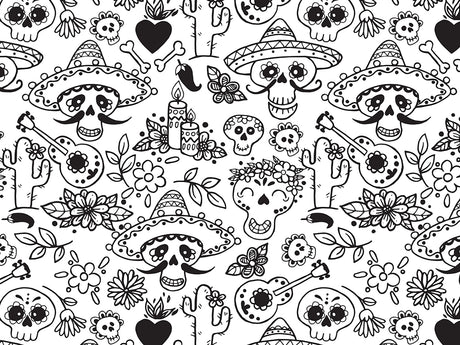 Musical Memories Day of the Dead Vinyl Wrap Pattern~Rwraps Series 914 Digitally Printed Vinyl Wrap~0