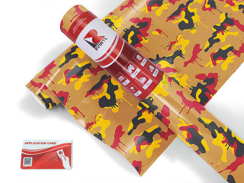 mustard splatter camouflage Craft Vinyl Roll