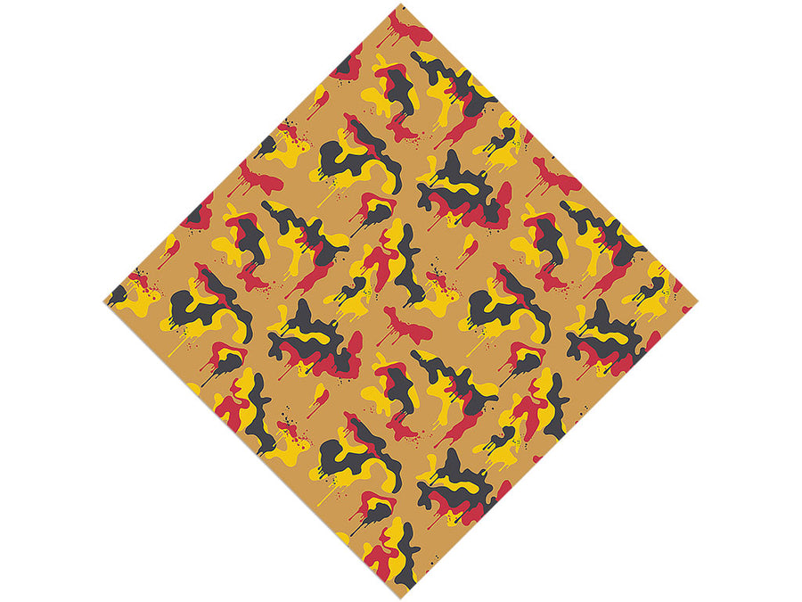 Mustard Splatter Camouflage Vinyl Wrap Pattern