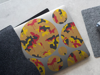 mustard splatter camouflage DIY Laptop Stickers