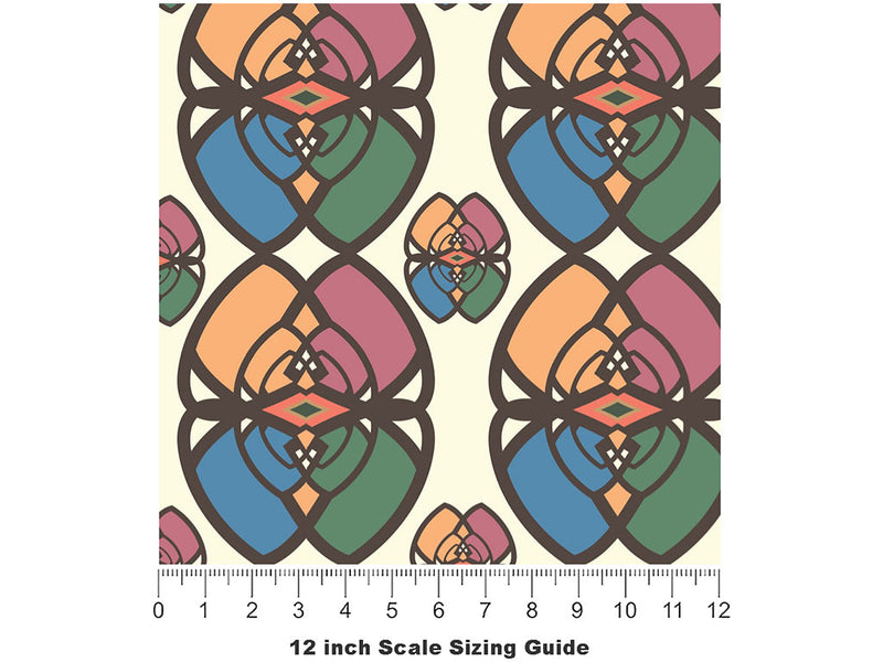 Muted Magic Art Deco Vinyl Film Pattern Size 12 inch Scale~Rwraps Muted Magic Art Deco Sizing Chart~2